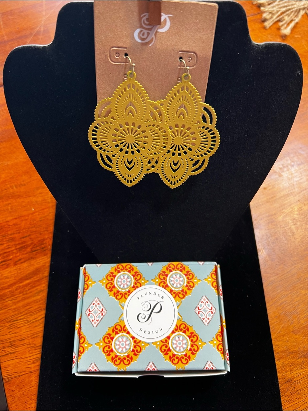 Plunder Lemon Yellow Filigree Teardrop Earrings